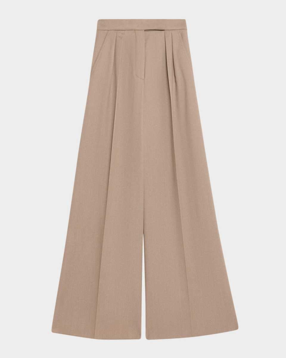 Baden Pleated Wide-Leg Wool Pants